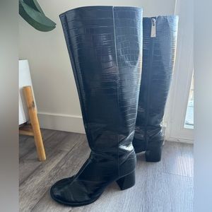 Zara knee high heeled boots